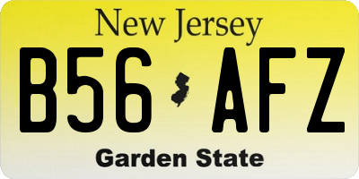 NJ license plate B56AFZ