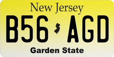 NJ license plate B56AGD