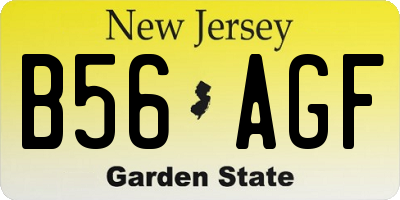 NJ license plate B56AGF