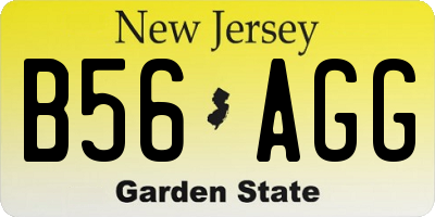 NJ license plate B56AGG