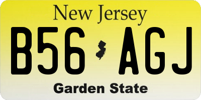 NJ license plate B56AGJ