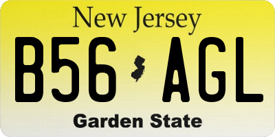NJ license plate B56AGL