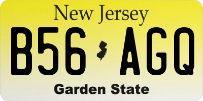 NJ license plate B56AGQ