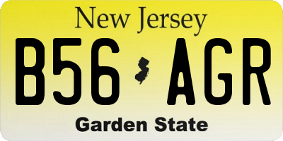 NJ license plate B56AGR