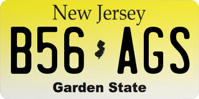NJ license plate B56AGS