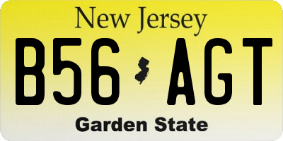 NJ license plate B56AGT