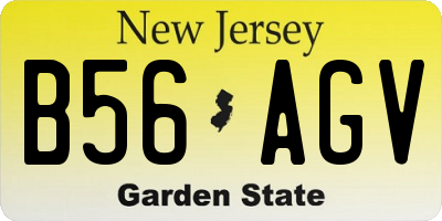 NJ license plate B56AGV