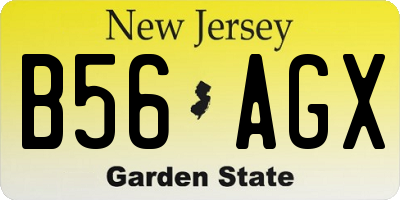 NJ license plate B56AGX