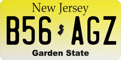 NJ license plate B56AGZ