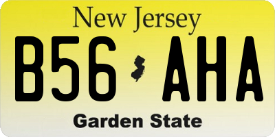 NJ license plate B56AHA