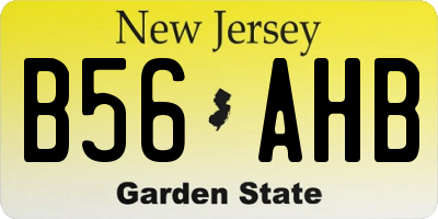 NJ license plate B56AHB