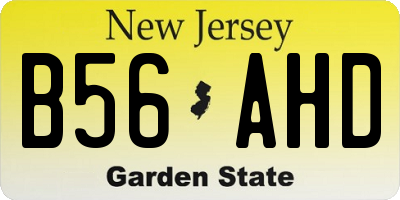 NJ license plate B56AHD