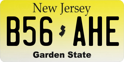 NJ license plate B56AHE