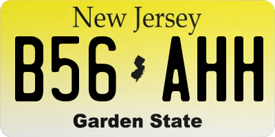 NJ license plate B56AHH
