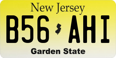 NJ license plate B56AHI