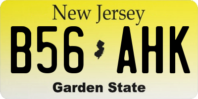 NJ license plate B56AHK