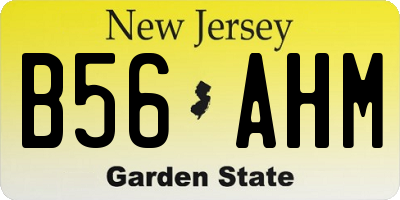 NJ license plate B56AHM