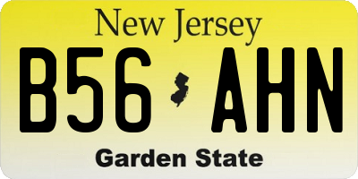 NJ license plate B56AHN