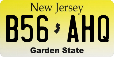NJ license plate B56AHQ
