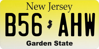 NJ license plate B56AHW