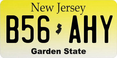 NJ license plate B56AHY