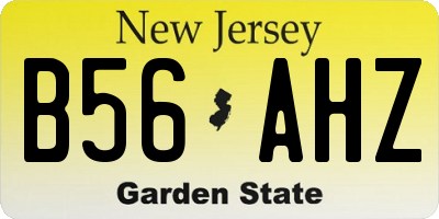 NJ license plate B56AHZ