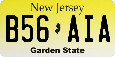 NJ license plate B56AIA