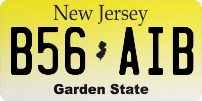NJ license plate B56AIB