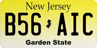NJ license plate B56AIC