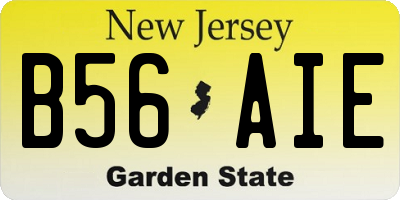 NJ license plate B56AIE