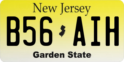 NJ license plate B56AIH