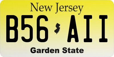 NJ license plate B56AII