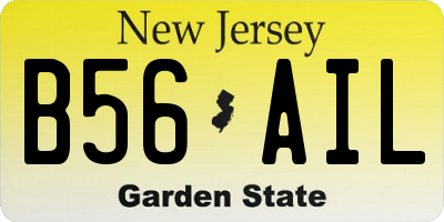NJ license plate B56AIL