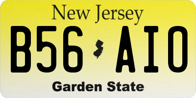 NJ license plate B56AIO
