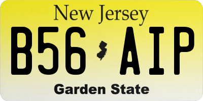 NJ license plate B56AIP