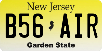 NJ license plate B56AIR