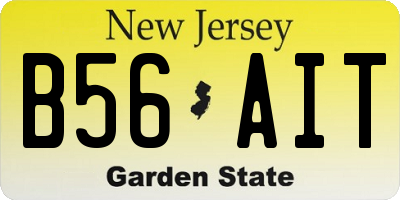 NJ license plate B56AIT