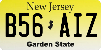 NJ license plate B56AIZ