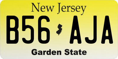 NJ license plate B56AJA