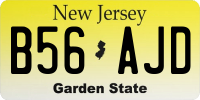 NJ license plate B56AJD