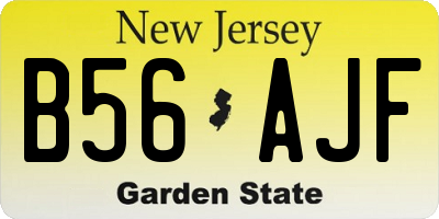 NJ license plate B56AJF