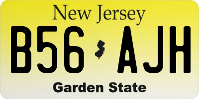 NJ license plate B56AJH