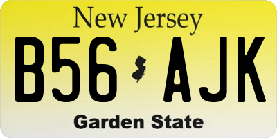 NJ license plate B56AJK