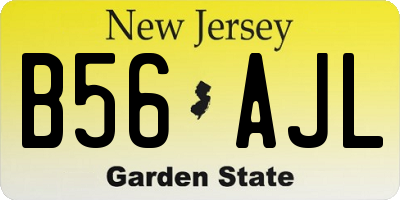 NJ license plate B56AJL