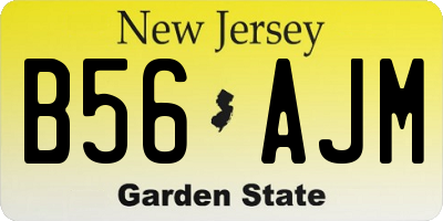 NJ license plate B56AJM
