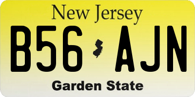 NJ license plate B56AJN