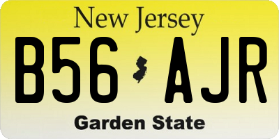 NJ license plate B56AJR