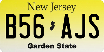 NJ license plate B56AJS