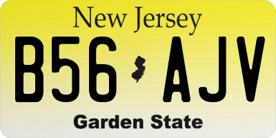 NJ license plate B56AJV