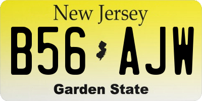 NJ license plate B56AJW